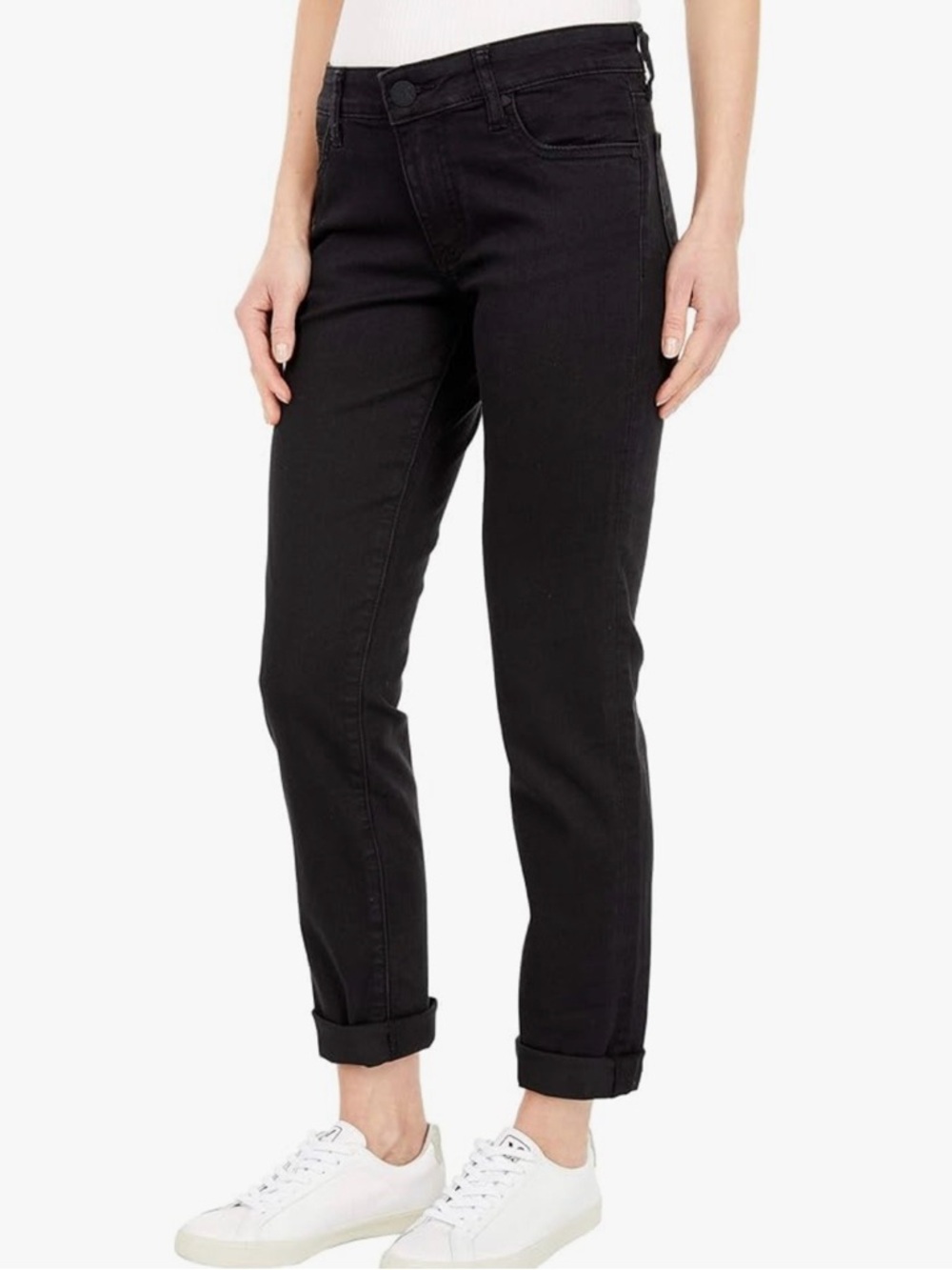 KUT From The Kloth Catherine Boyfriend Mid Rise Black Jeans 8